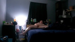 Plying with self in bed
