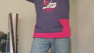 MALE ATHLETE IN A HOCKEY JERSEY JERKIN!