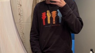 Massaging my big twink dick