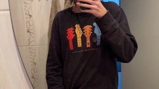 Massaging my big twink dick