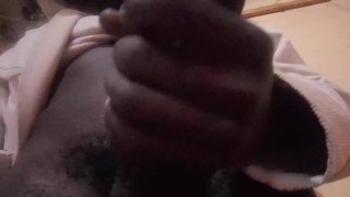 Massaging my Huge nice dick alone in the house