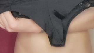 Big-assed Brazilian showing off her new lingerie