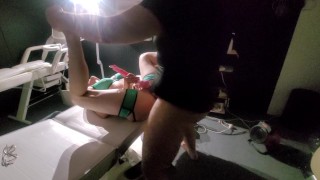 My STEPSISTER in Hot costume get drilled, I FORGOT to Put dick out, I make her Creampie