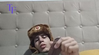 After finishing online classes, I can't hold back and decide to masturbate on the webcam massaging m