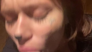 Happy Halloween: Cat girl suck big dick selfie blowjob