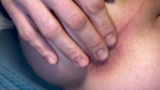Young daddy streching and fingering his little ass hole with a nice close up
