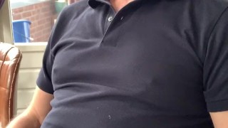 Quick afternoon jerk-off and eating my cum. I was so horny I didn't have time to undress.