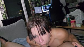 cute dreadlocks girl sucking dick