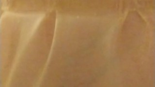 Shower undressing red latex hooded swing dress and stockings and transparent pants wetsuiterest