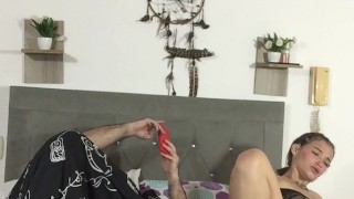 I fuck my stepfather at his wife's house and he fills my pussy with milk