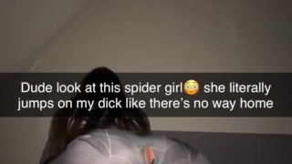 Black spider girl gets destroyed on halloween