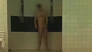 Risky full naked in hotel pool