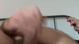 POV of my big bear balls and thick cumshot