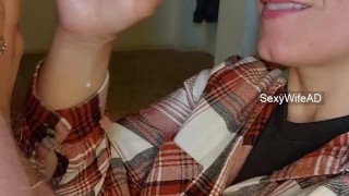 Cumslut SexyWifeAD Sucks Huge Cock and recieves her daily Facial