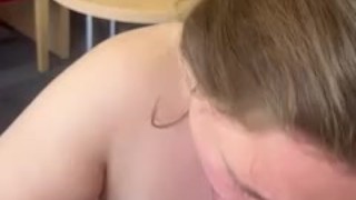 Austin King's thick cock barely fits in good girl ceeceerose8's mouth, doesn't stop her swallowing