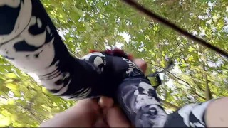 Femdom pegging. Strapon in slave's anal in nature