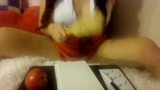 Teacher MindySueLove Welcomes Her Students To Her Naughty Slutty Class And Eats Her Apple Riding You