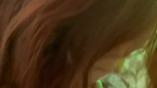 Redhead girl sucks big cock at home after school