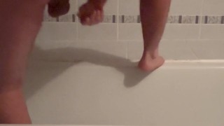 Fat guys masturbate his big dick and anal toy