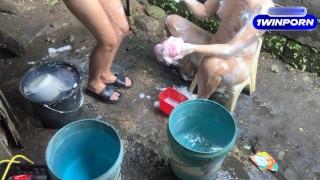 sarap talagang maligo sa labas 💦