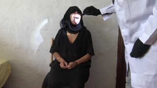 This Muslim woman is SHOCKED !!! I take out my big black cock for my Iraqi patient.