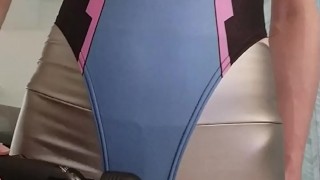 ruined orgasm with dva leotard and shiny leggings