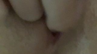 close-up zoomed virgin tight pussy fingering
