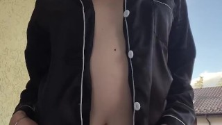 Pretty girl shows off her new costume.