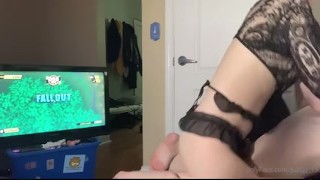 Goth Domme Edging Submissive Gamer Femboy