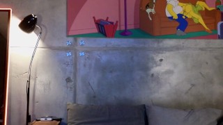 Sexy young babe in swimsuit fucks herself in pussy