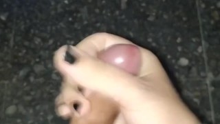Massive cumshot after edging myself