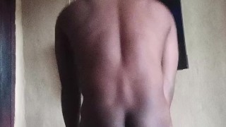 African attire performance beautiful sexy black hunk showing of softy cock