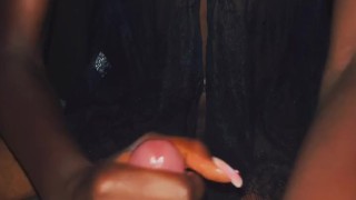 EBONY HANDJOB HUGE CUMSHOT OIL MASSAGE BIG DICK AFRICAN GIRLFRIEND MAKES ME CUM