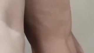 Boy fuck himself with a dildo in a chastity belt