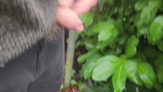 Juicy piss outdoors on a fine day