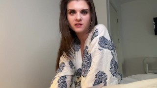 Stepmother was caught by her stepson in her bedroom while she cumming