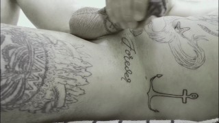 Post shower play with super thick girthy cock