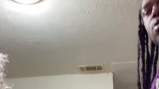 Married Black girl meet up with her sugar daddy for Halloween