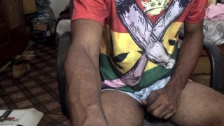 joy boi plays with dick and shows ass an toy