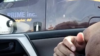 Flashing truck driver my big tits on the freeway