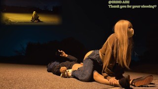 「ヤバイって！！向こうから車来てるって！！！」道路でセックスしていたら車が来て焦るビッチカップル