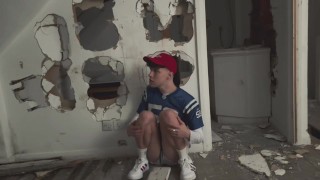 Delivery boy tied up and fucked by masked guy in abandoned house