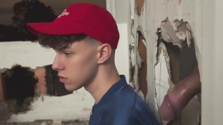 Delivery boy tied up and fucked by masked guy in abandoned house