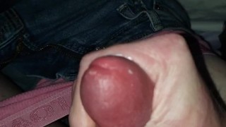 Jessie Pulls Down Her Jeans And Pink Thong To Squirt On The Bed