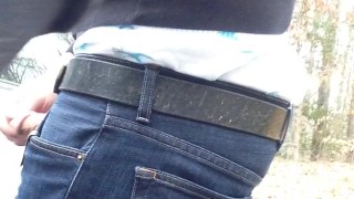 I step out of the car, unzip my jeans, pull out my dick and start jerking! Wearing my boxers sagging