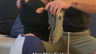 Sucking my Master’s Sweaty Toes! Submissive slut licking and sniffing Dom Feet!