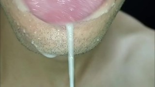 deep throat, submissive, tongue, saliva, sloopy, cum in my mouth, closeup