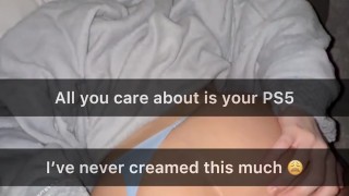 Cheating 19 yo GF in College Dorm Sends CREAMPIED PUSSY to Boyfriend BC of PS5 games
