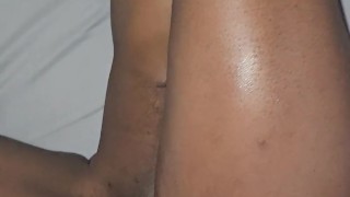 Cheating Petite Ebony Teenager gets stretched Missionary