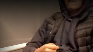 So horny I had to jerk it in the train toilets